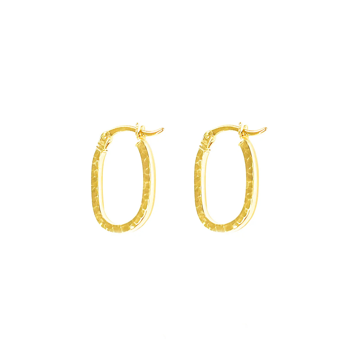 9ct Yellow Gold Diamond Cut Oval Hoop Earrings Regarde Jewellers