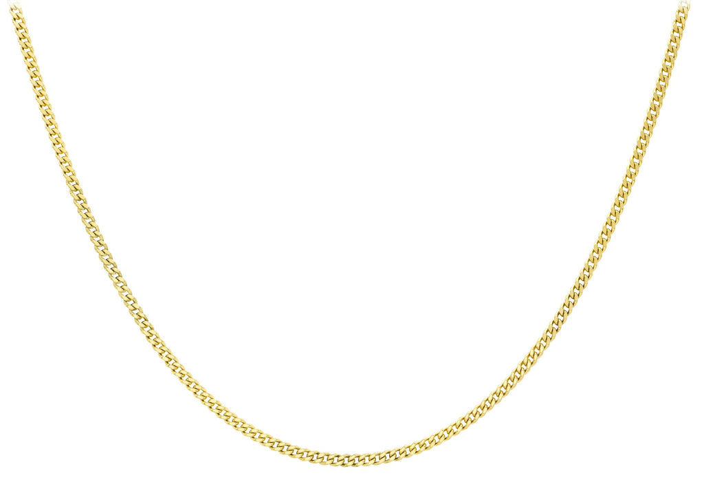 9K Gold Diamond Curb Chain Necklace