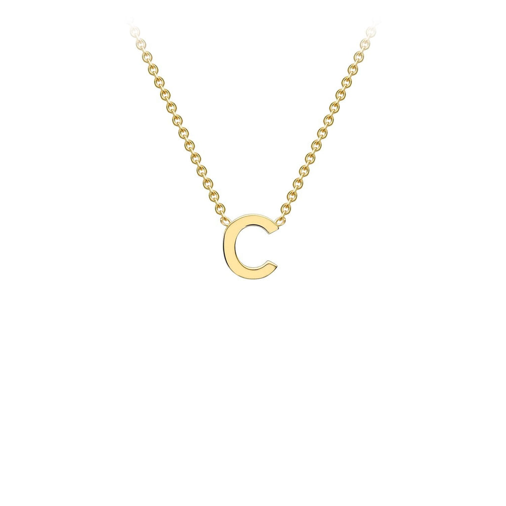 9K Yellow Gold 'C' Initial Adjustable Necklace 38cm/43cm  Australia