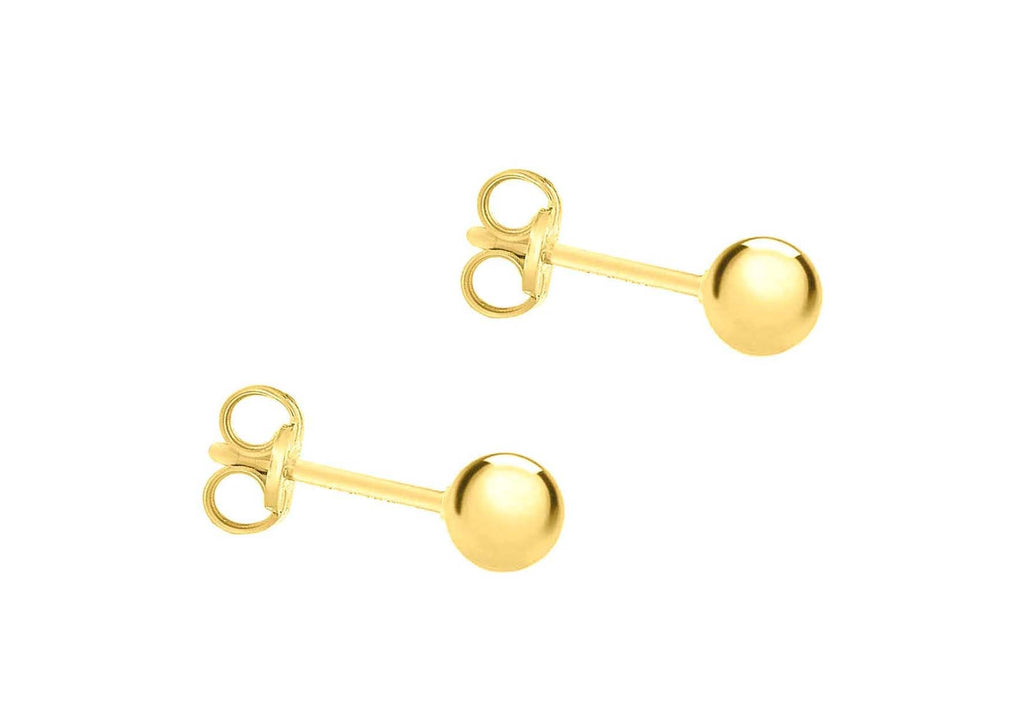 9K Yellow Gold 5mm Ball Stud Earrings