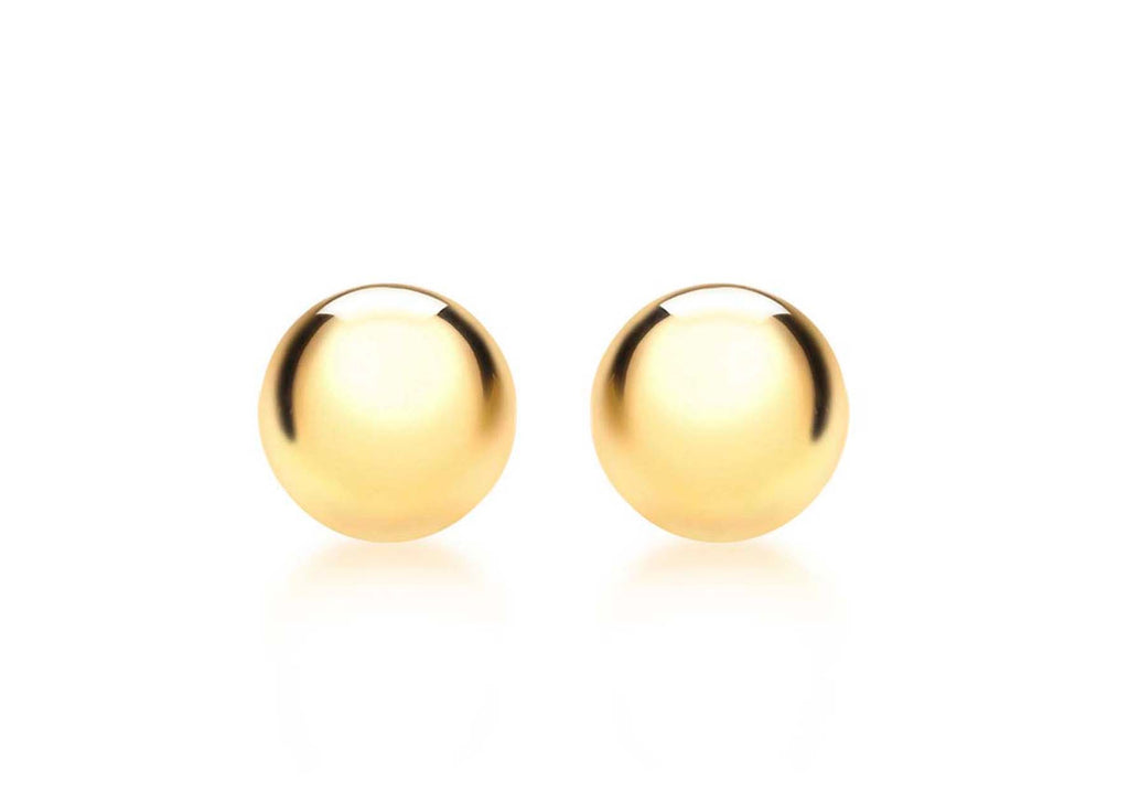 9K Yellow Gold 5mm Ball Stud Earrings