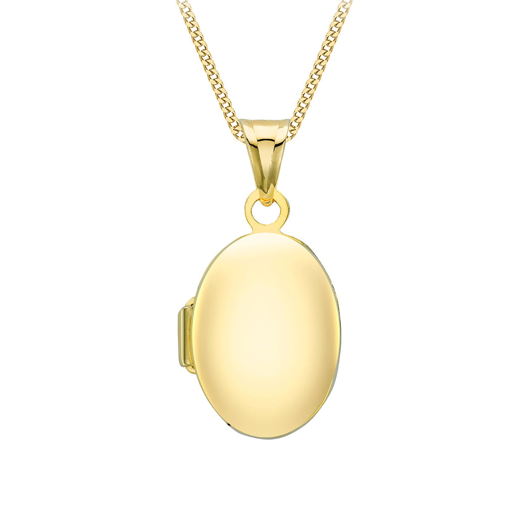 9K Gold Oval Locket Pendant