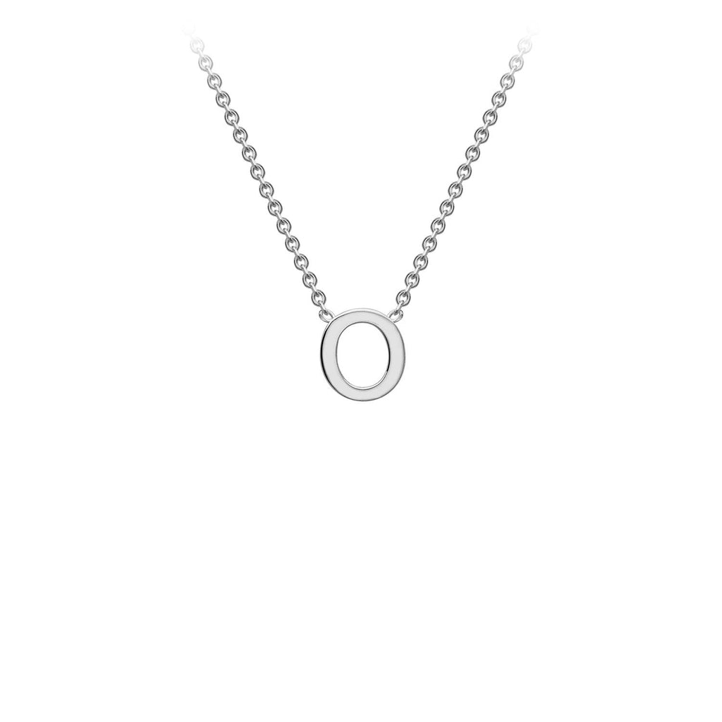 9K White Gold 'O' Initial Adjustable Necklace 38cm/43cm  Australia