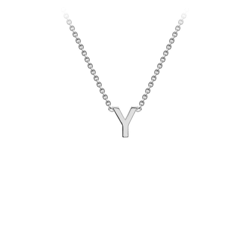 9K White Gold 'Y' Initial Adjustable Necklace 38cm/43cm  Australia