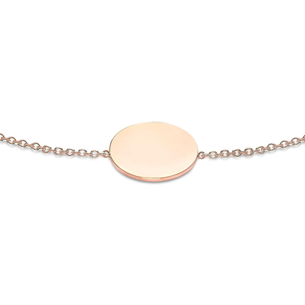 9ct Rose Gold 10mm Disc Adjustable Bracelet 18cm-19cm - Regarde Jewellers