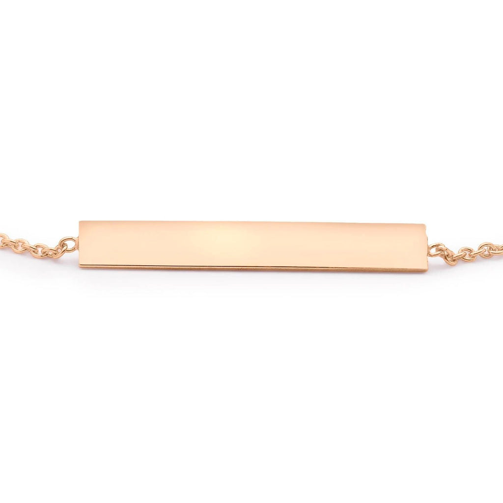 9ct Rose Gold 3mm x 20mm Horizontal-Bar Adjustable Bracelet 18cm-19cm - Regarde Jewellers