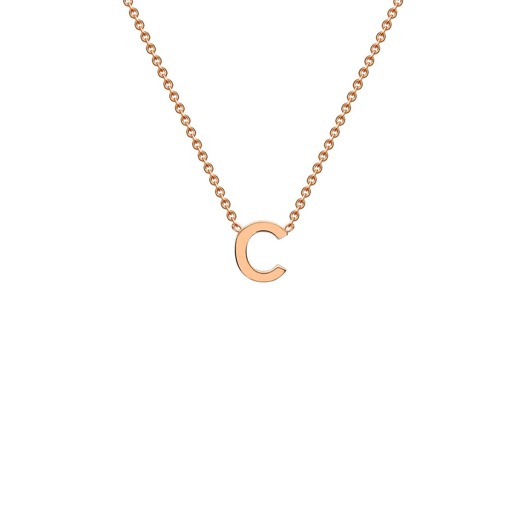 9ct Rose Gold 'C' Initial Adjustable Letter Necklace 38/43cm - Regarde Jewellers