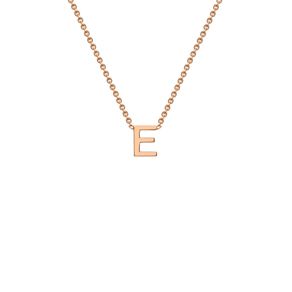 9ct Rose Gold 'E' Initial Adjustable Letter Necklace 38/43cm - Regarde Jewellers