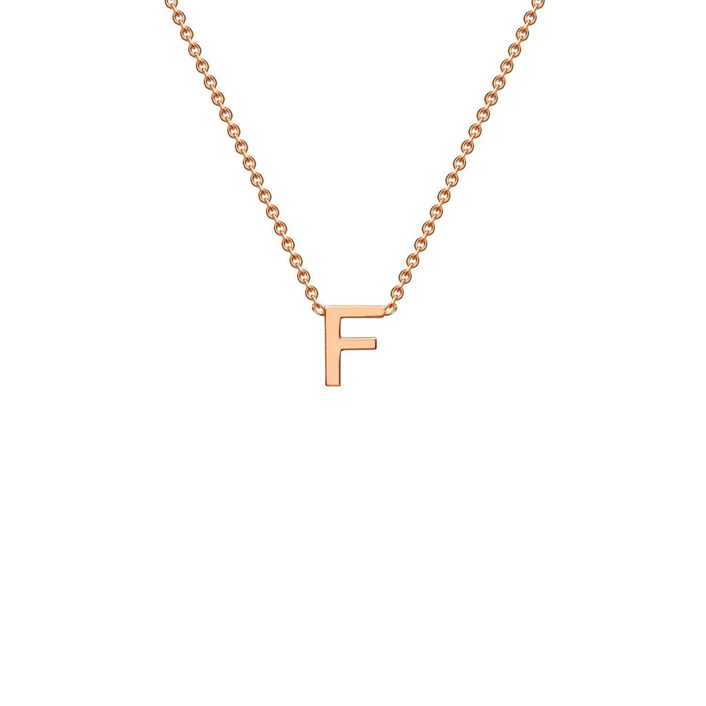 9ct Rose Gold 'F' Initial Adjustable Letter Necklace 38/43cm - Regarde Jewellers