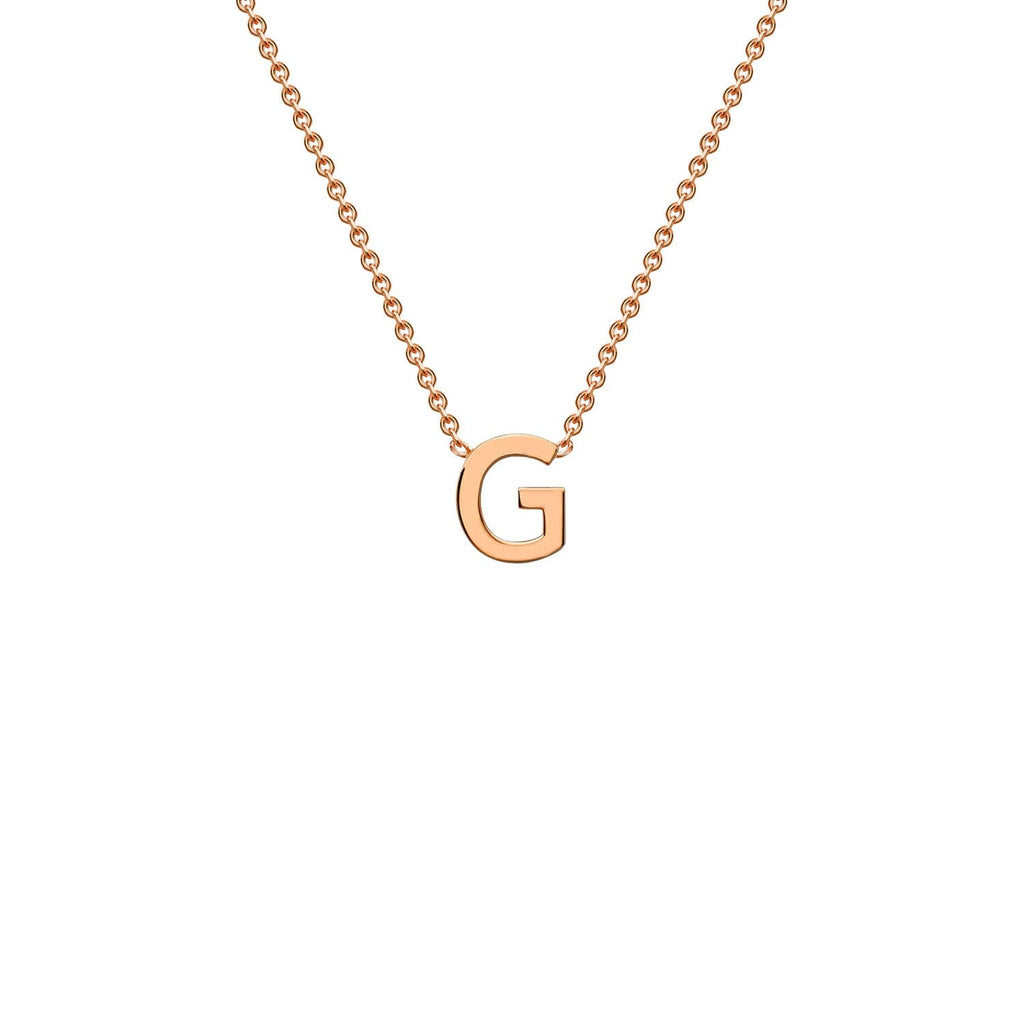 9ct Rose Gold 'G' Initial Adjustable Letter Necklace 38/43cm - Regarde Jewellers