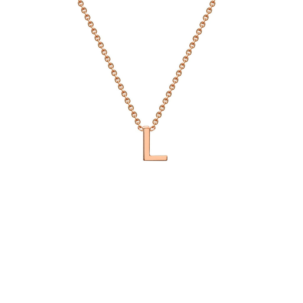 9ct Rose Gold 'L' Initial Adjustable Letter Necklace 38/43cm - Regarde Jewellers