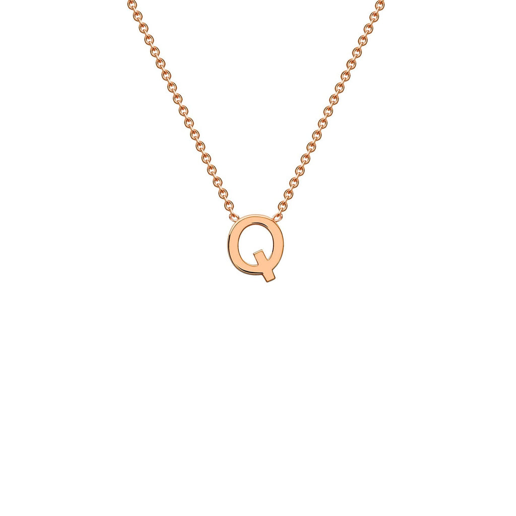 9ct Rose Gold 'Q' Initial Adjustable Letter Necklace 38/43cm - Regarde Jewellers