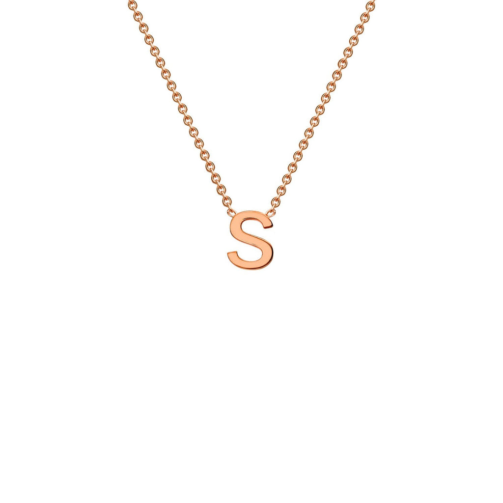 9ct Rose Gold 'S' Initial Adjustable Letter Necklace 38/43cm - Regarde Jewellers