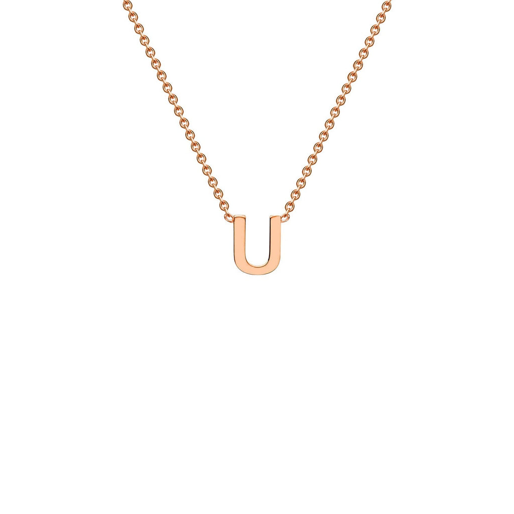 9ct Rose Gold 'U' Initial Adjustable Letter Necklace 38/43cm - Regarde Jewellers