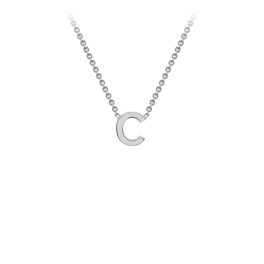 9ct White Gold 'C' Initial Adjustable Letter Necklace 38/43cm - Regarde Jewellers