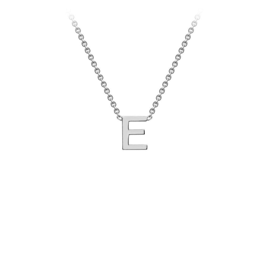 9ct White Gold 'E' Initial Adjustable Letter Necklace 38/43cm - Regarde Jewellers