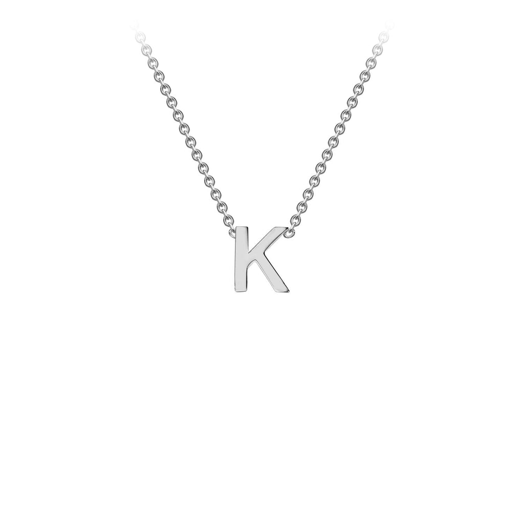 9K White Gold 'K' Initial Adjustable Necklace 38cm/43cm  Australia