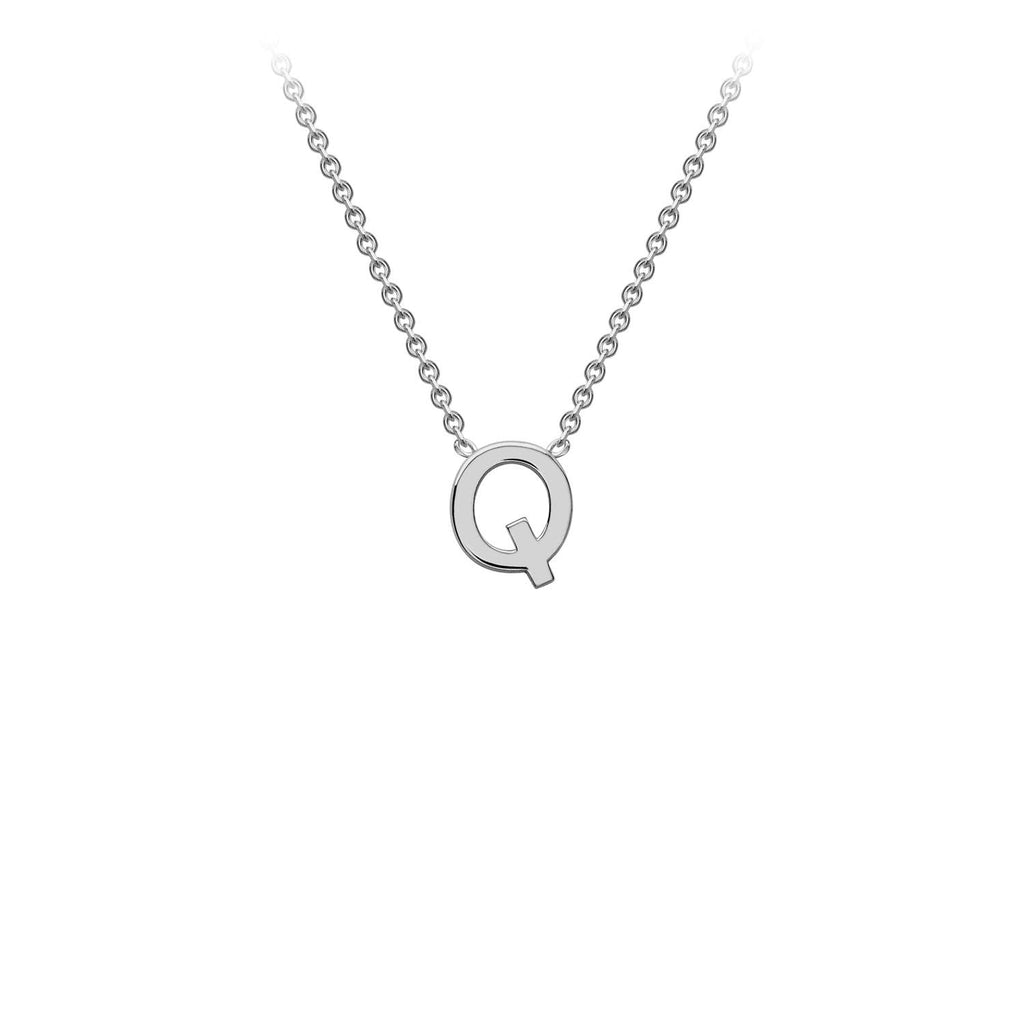 9ct White Gold 'Q' Initial Adjustable Letter Necklace 38/43cm - Regarde Jewellers