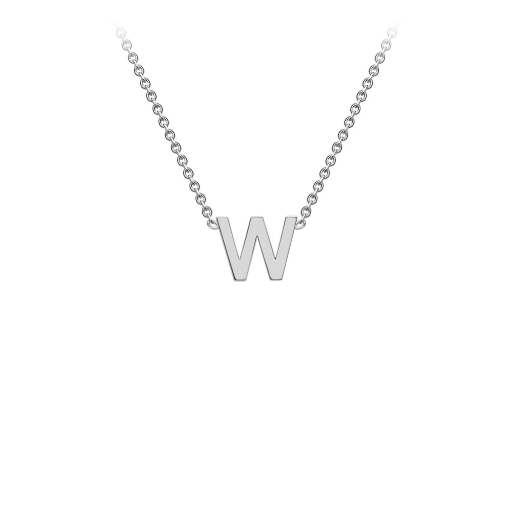 9K White Gold 'W' Initial Adjustable Necklace 38cm/43cm  Australia