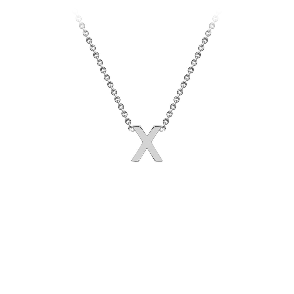 9K White Gold 'X' Initial Adjustable Necklace 38cm/43cm  Australia