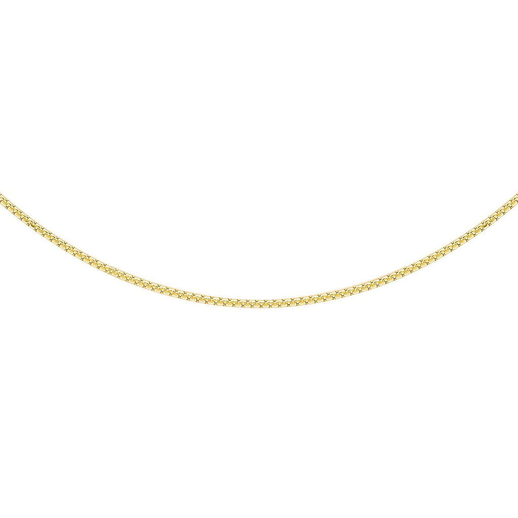 9ct Yellow Gold 22 Diamond Cut Box Chain 50cm - Regarde Jewellers