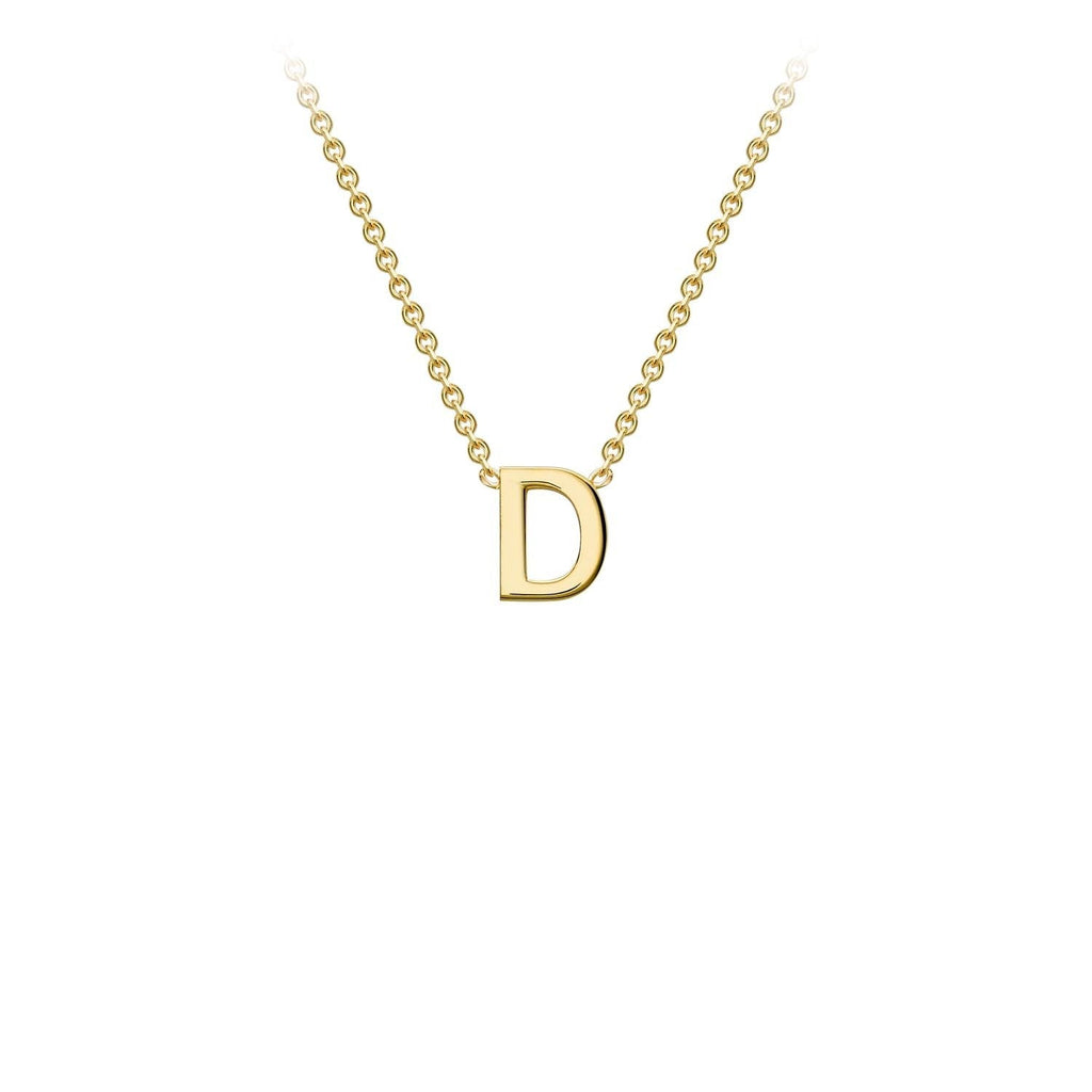 9K Yellow Gold 'D' Initial Adjustable Necklace 38cm/43cm  Australia