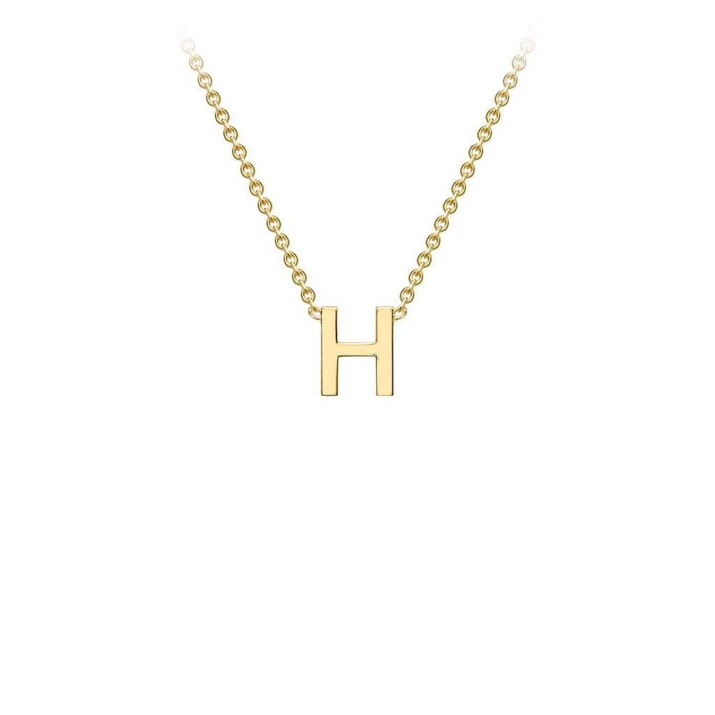 9K Yellow Gold 'H' Initial Adjustable Necklace 38cm/43cm  Australia