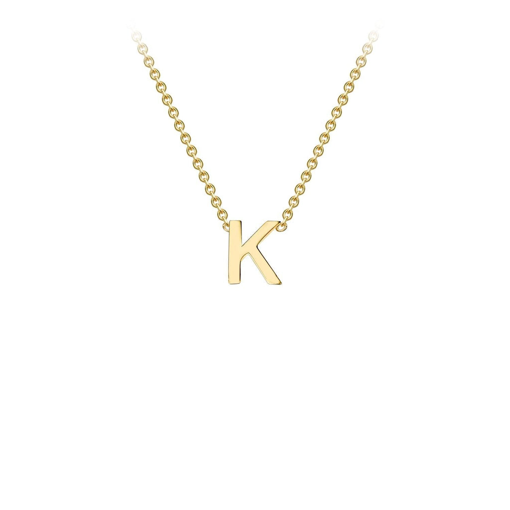 9K Yellow Gold 'K' Initial Adjustable Necklace 38cm/43cm  Australia