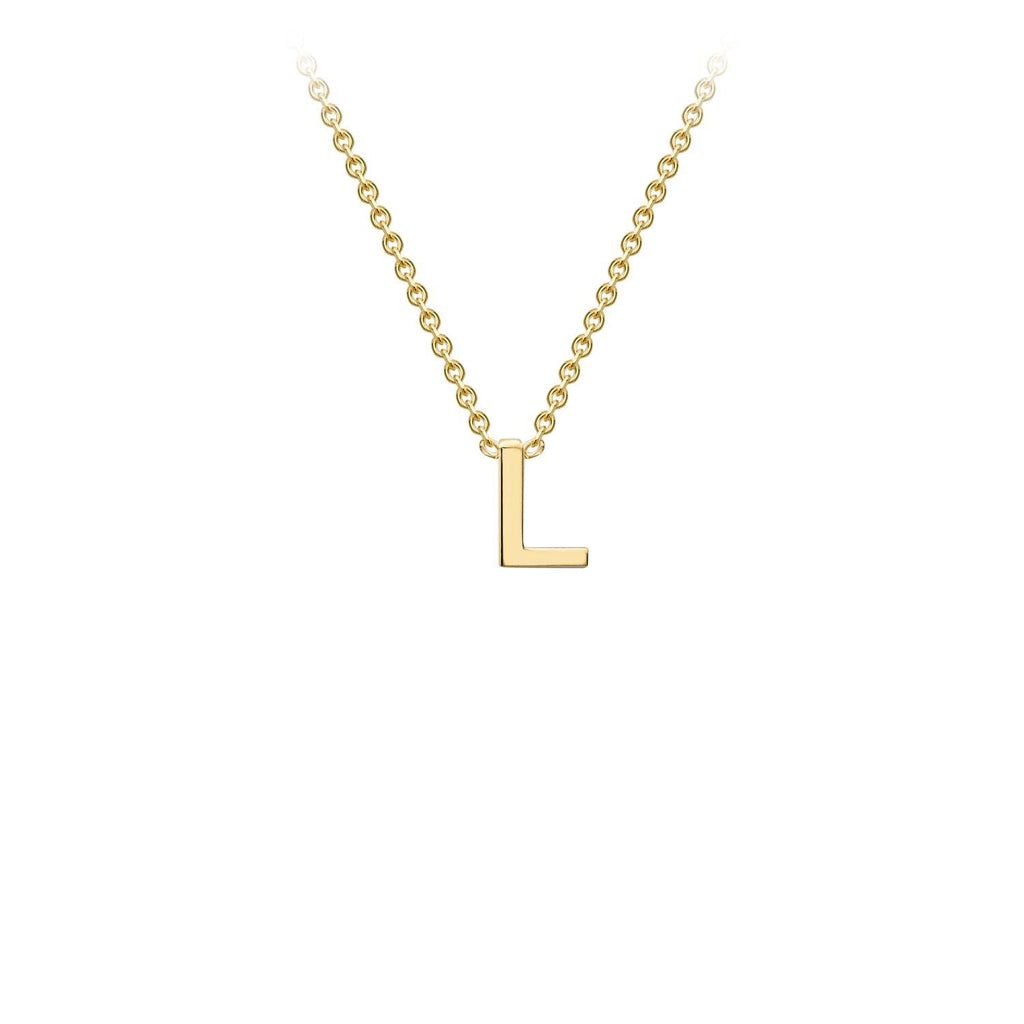 9ct Yellow Gold 'L' Initial Adjustable Letter Necklace 38/43cm - Regarde Jewellers