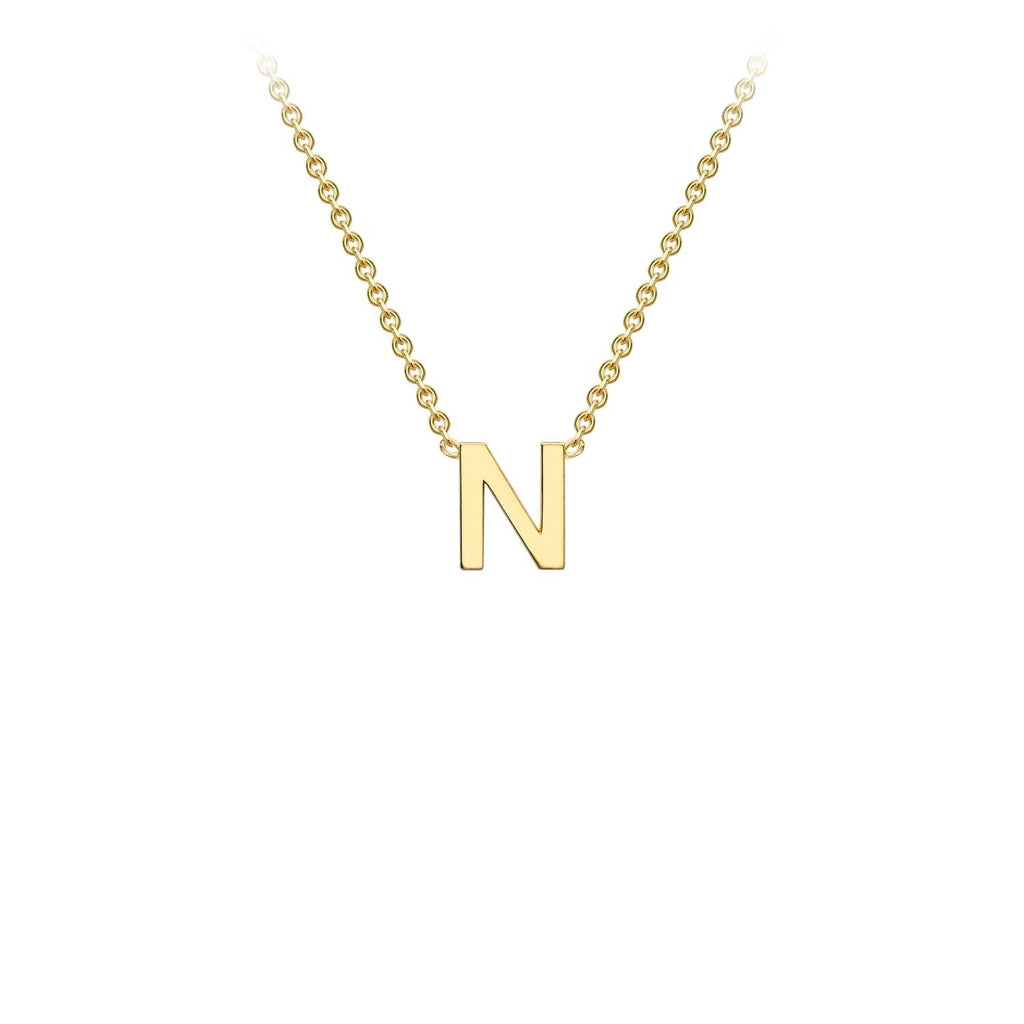 9K Yellow Gold 'N' Initial Adjustable Necklace 38cm/43cm  Australia