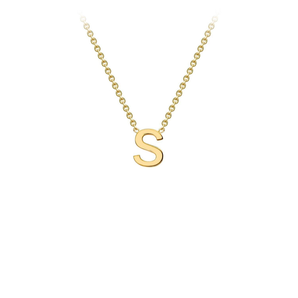 9K Yellow Gold 'S' Initial Adjustable Necklace 38cm/43cm  Australia