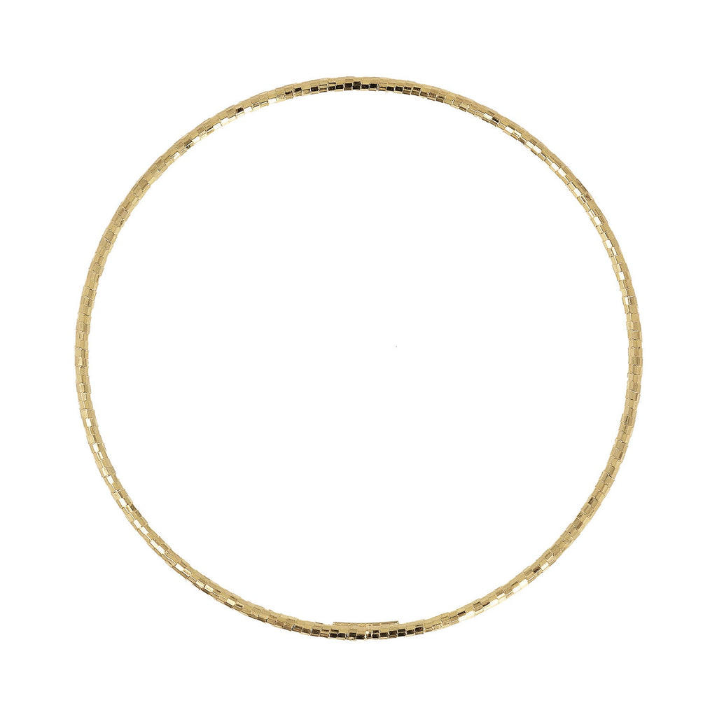 9K Yellow Gold Textured Bangle 19cm