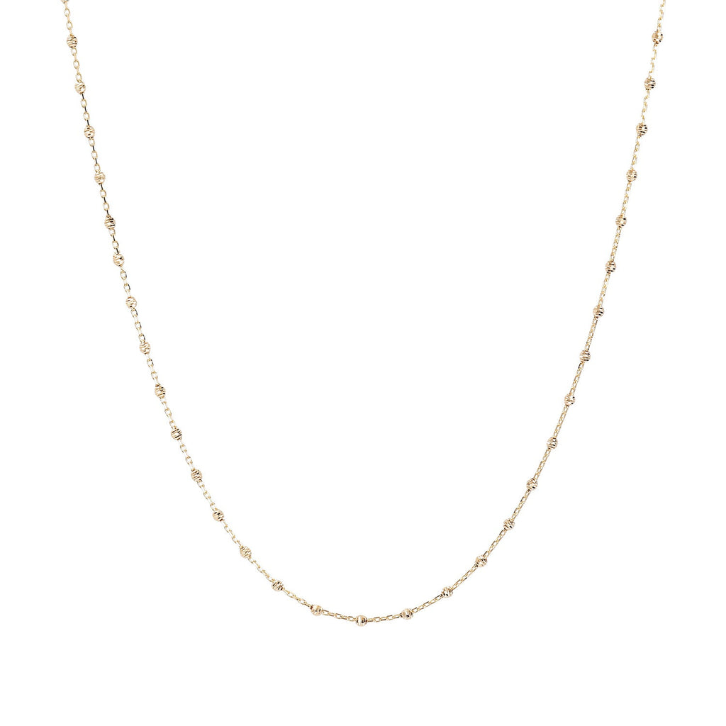 9K Yellow Gold Beaded Chain 48cm