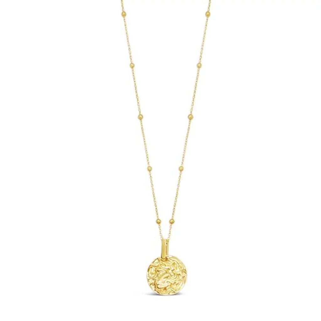 Ball Chain Necklace with beaten Disc Pendant - Regarde Jewellers