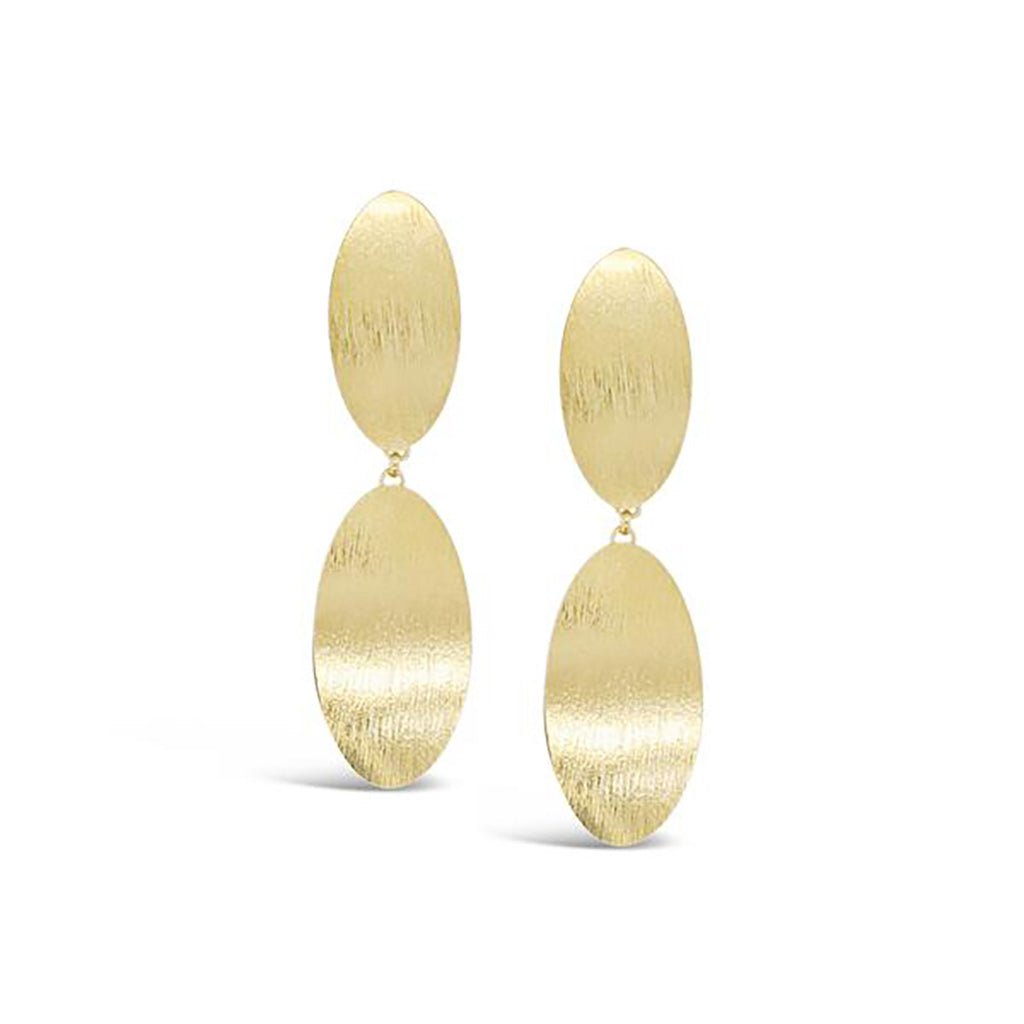 Brushed Matte Gold Oval Earrings - Regarde Jewellers