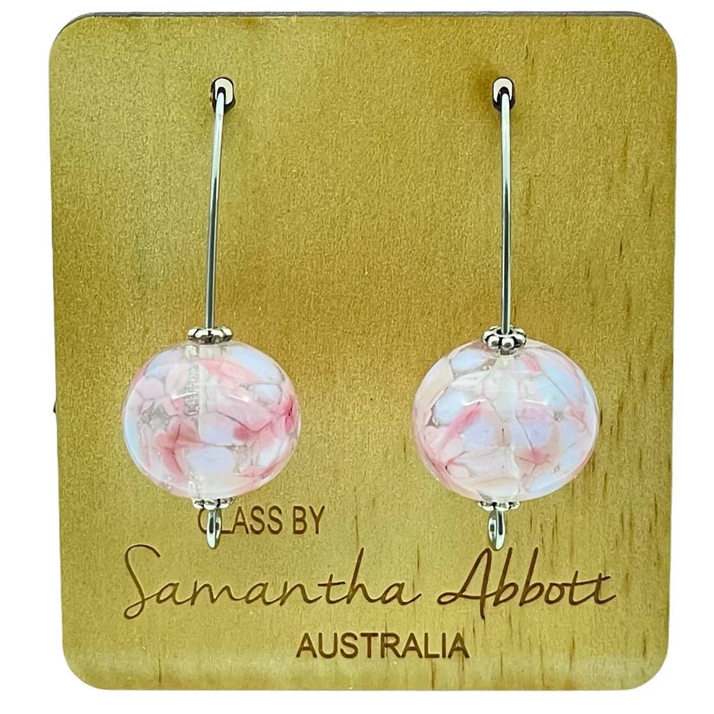 Floral Pink Drop Earrings - Regarde Jewellers