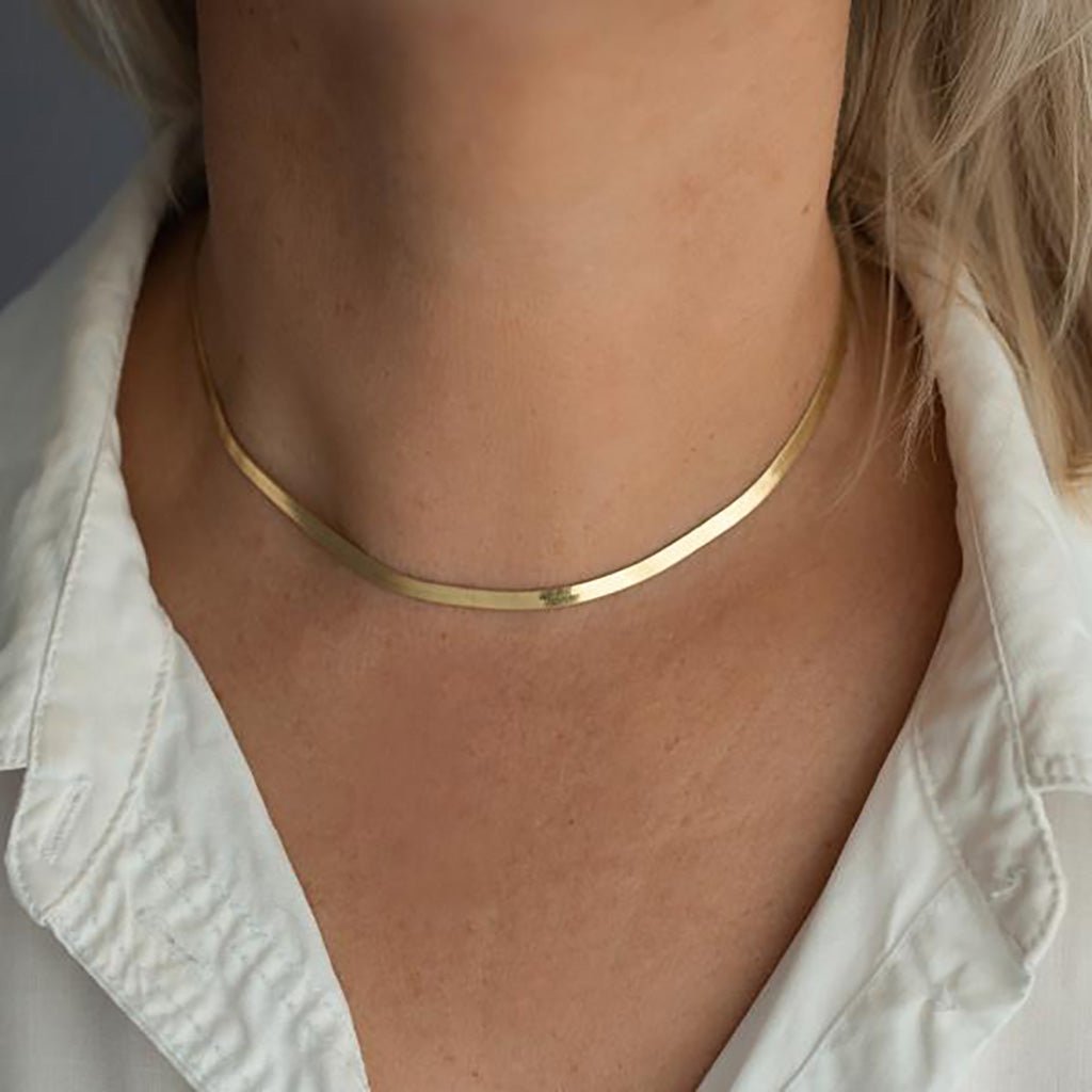 Herringbone Choker Length Necklace - Regarde Jewellers