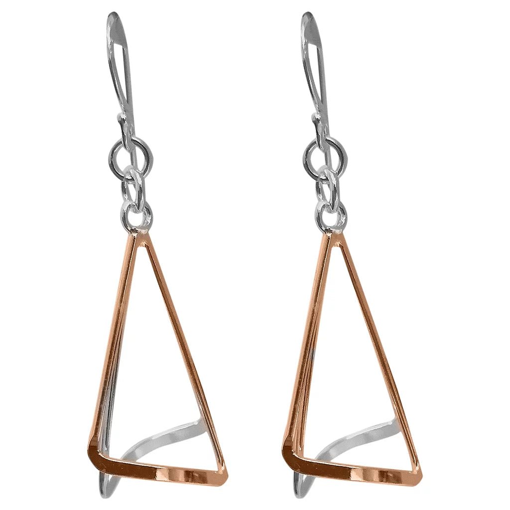 Modern Triangular Earrings (Rose Gold) - Regarde Jewellers