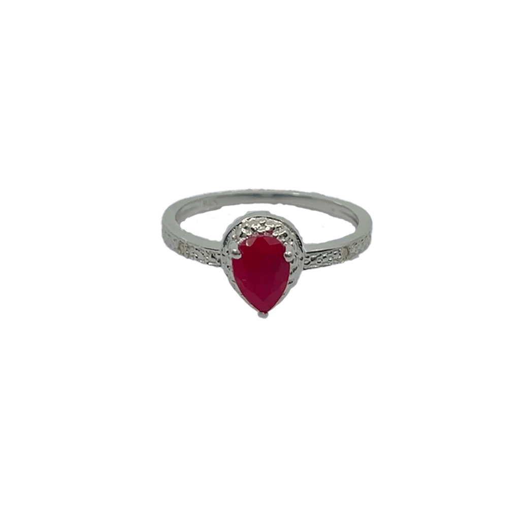 Pear Cut Natural Ruby Ring - Regarde Jewellers