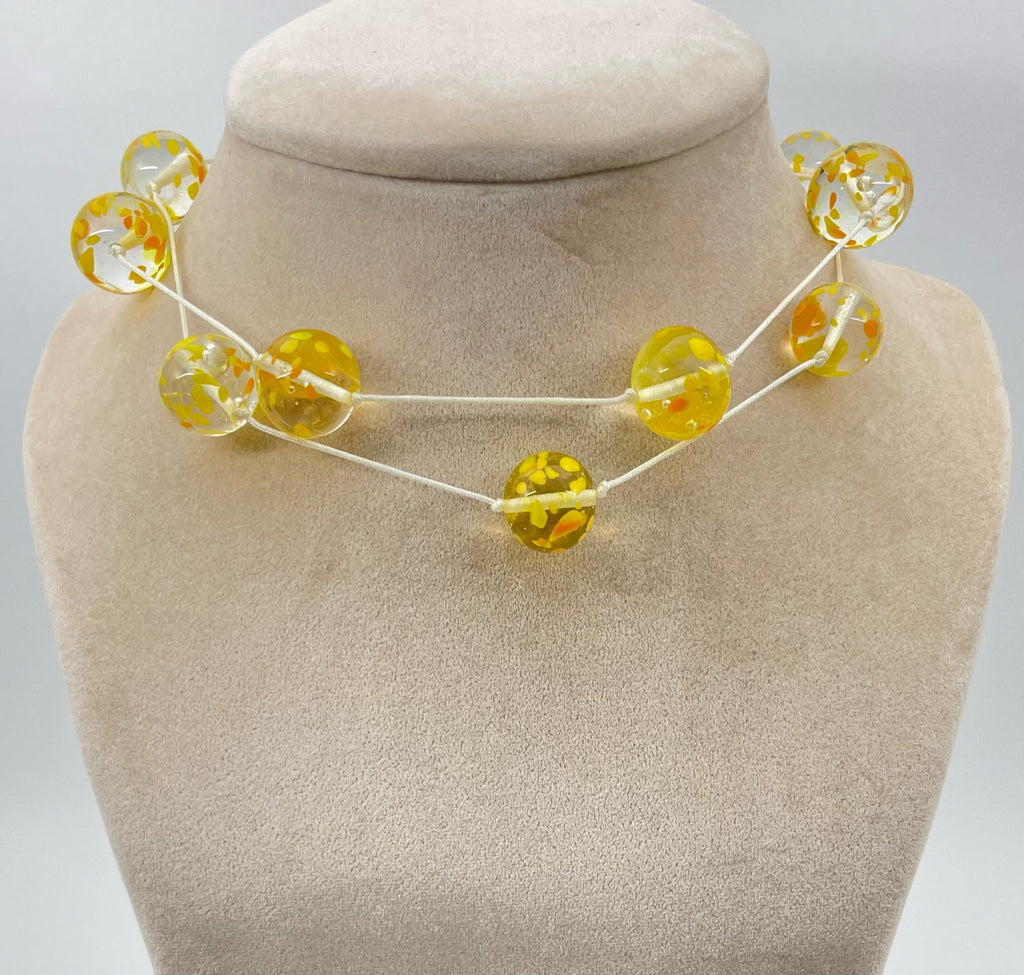 Sunshine Yellow Beaded Statement Necklace - Regarde Jewellers